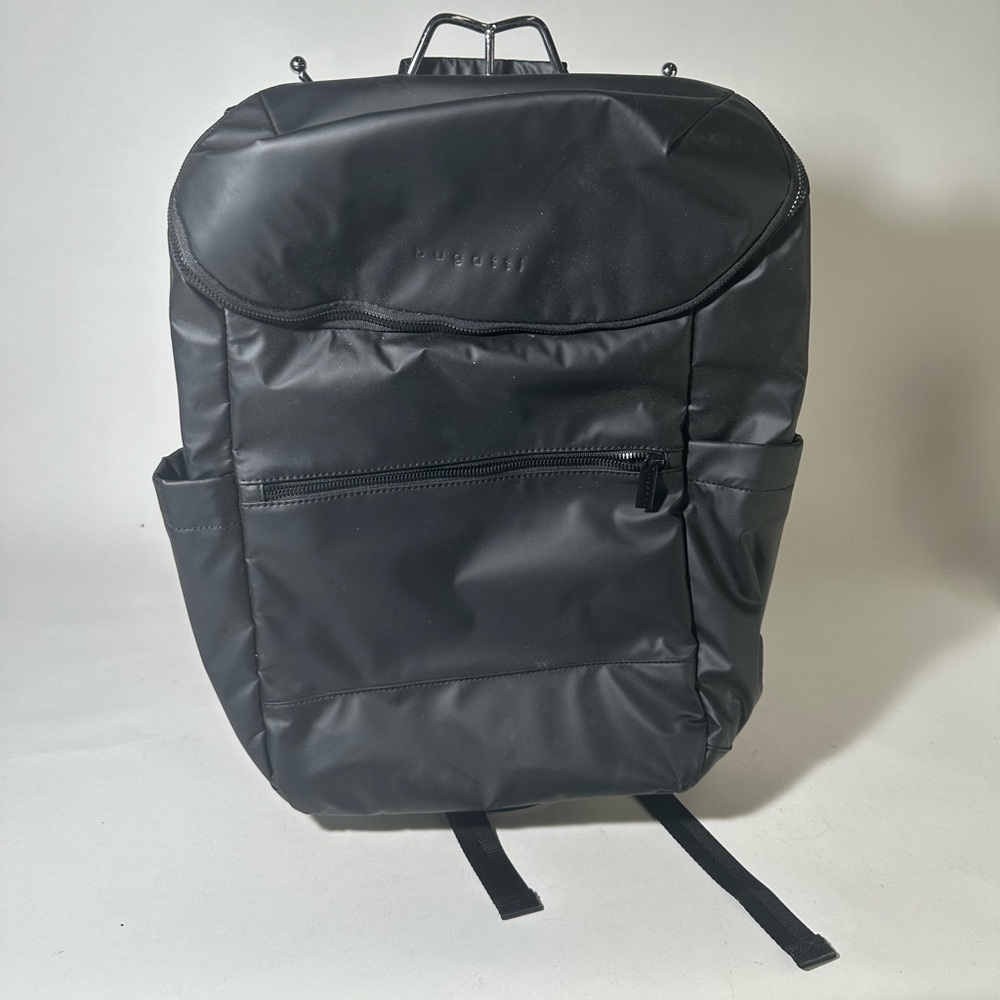 Bugatti Black Backpack with Durable Material and Professional Design